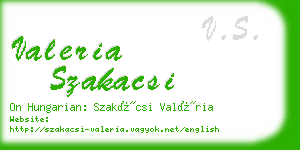 valeria szakacsi business card